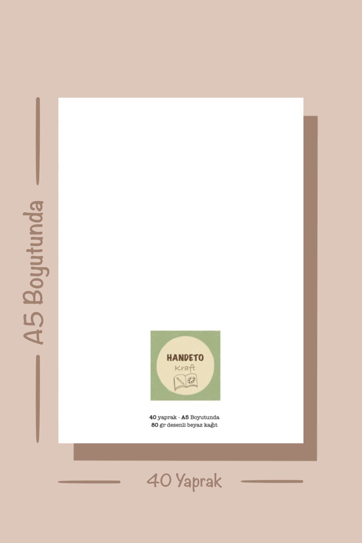 Handeto Kraft-A5 Book Coffee Notepad - Check Pluck Notebook with Glue Memo Pad and No Line Notebook 7