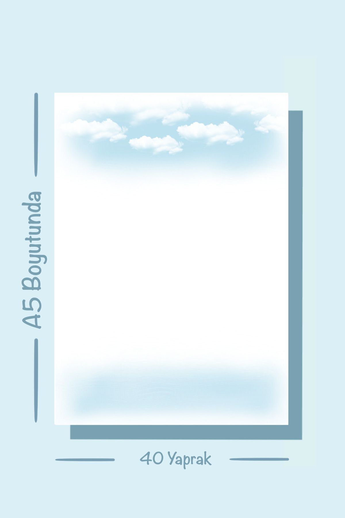 Handeto Kraft-Cloud Themed A5 Notepad - Check Pluck Notebook with Glue Memo Pad and No Line Notebook 6