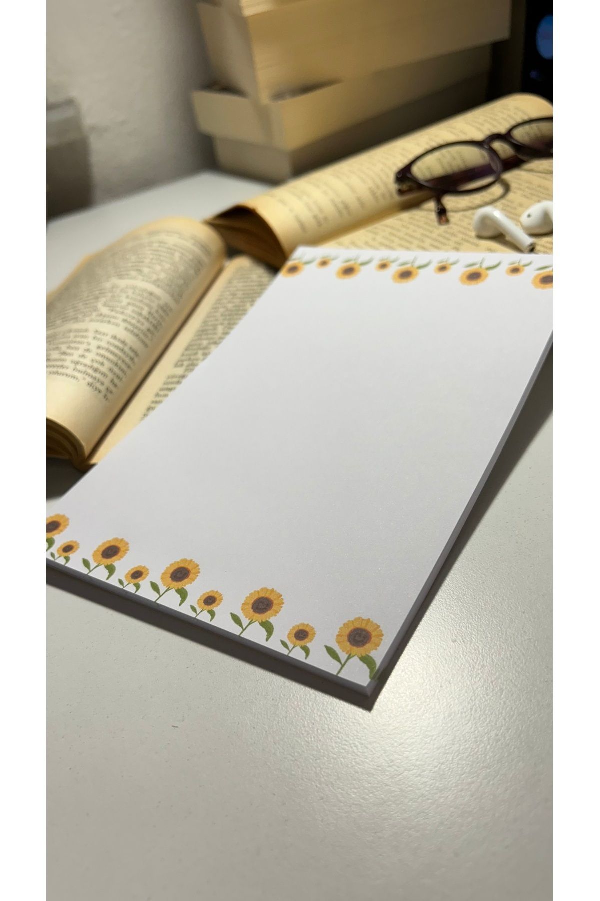 Handeto Kraft-لوحة ملاحظات ذات طابع عباد الشمس - دفتر ملاحظات قابل للفحص، دفتر ملاحظات مع غراء، دفتر ملاحظات مقاس A5، دفتر ملاحظات غير مبطن 5