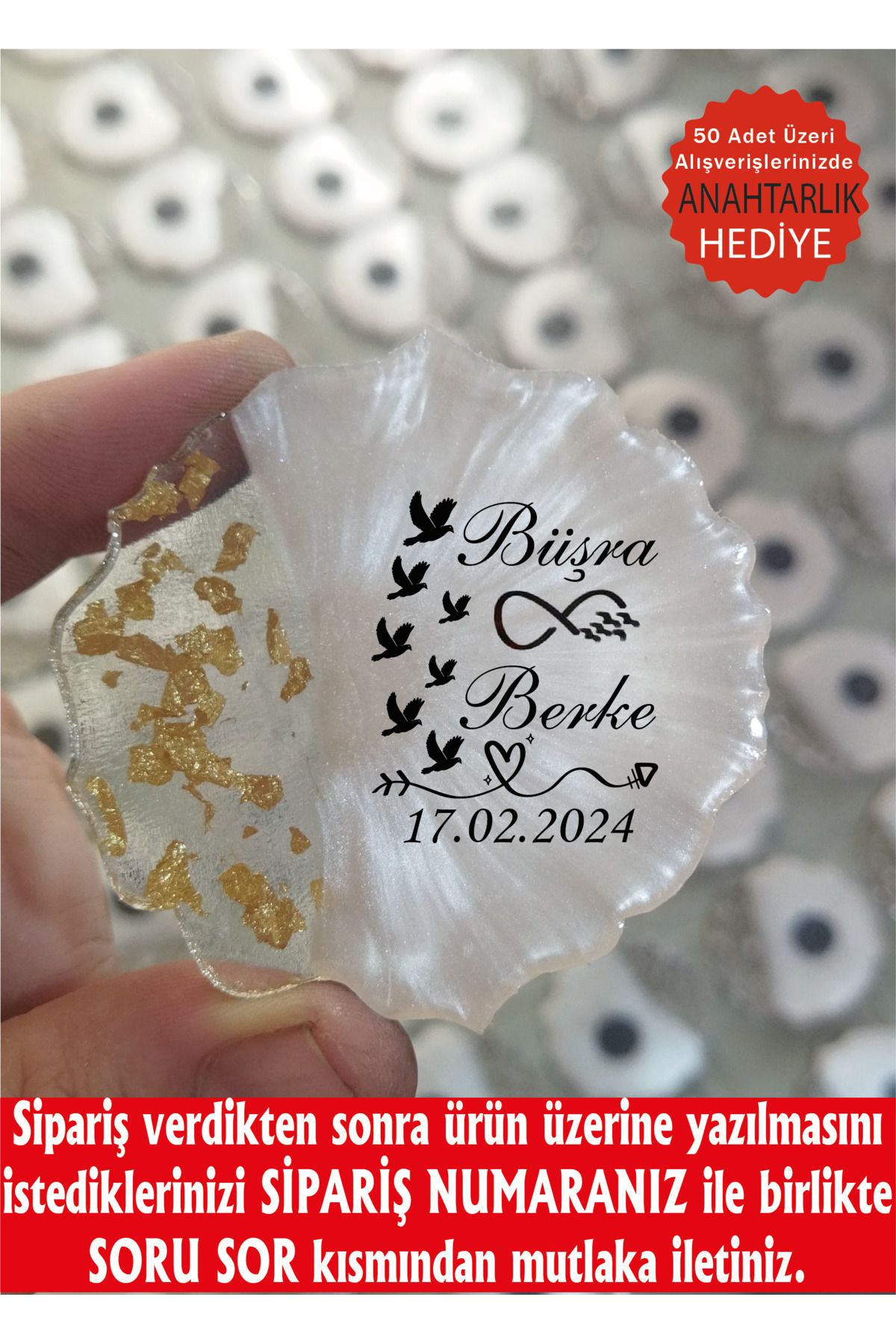 ErenAksesuar Epoksi Magnet 25 Adet Nişan Magneti Nikah Magneti Kına Magneti Söz Magneti Hediyeliği.
