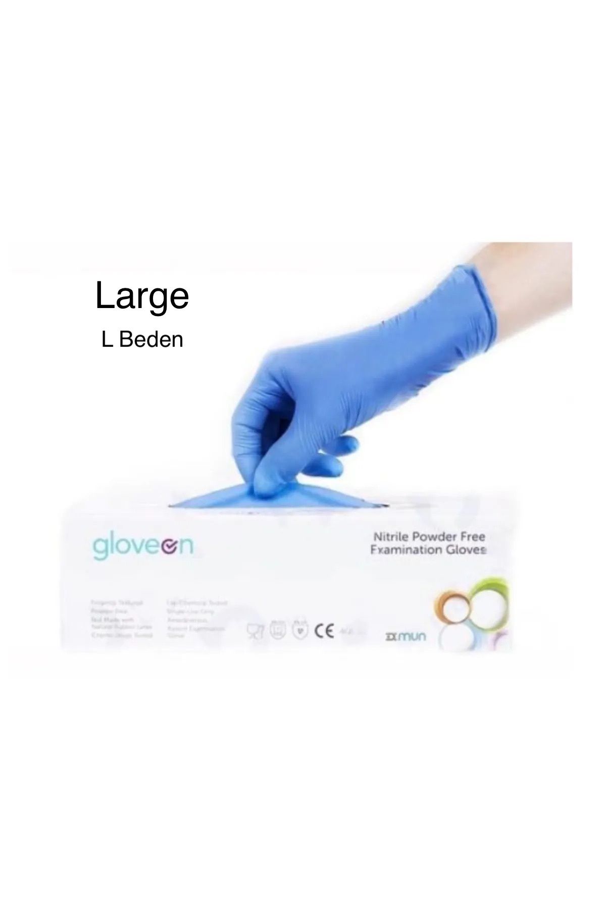 gloveon Pudrasız Nitril Eldiven Large 100'lü Paket