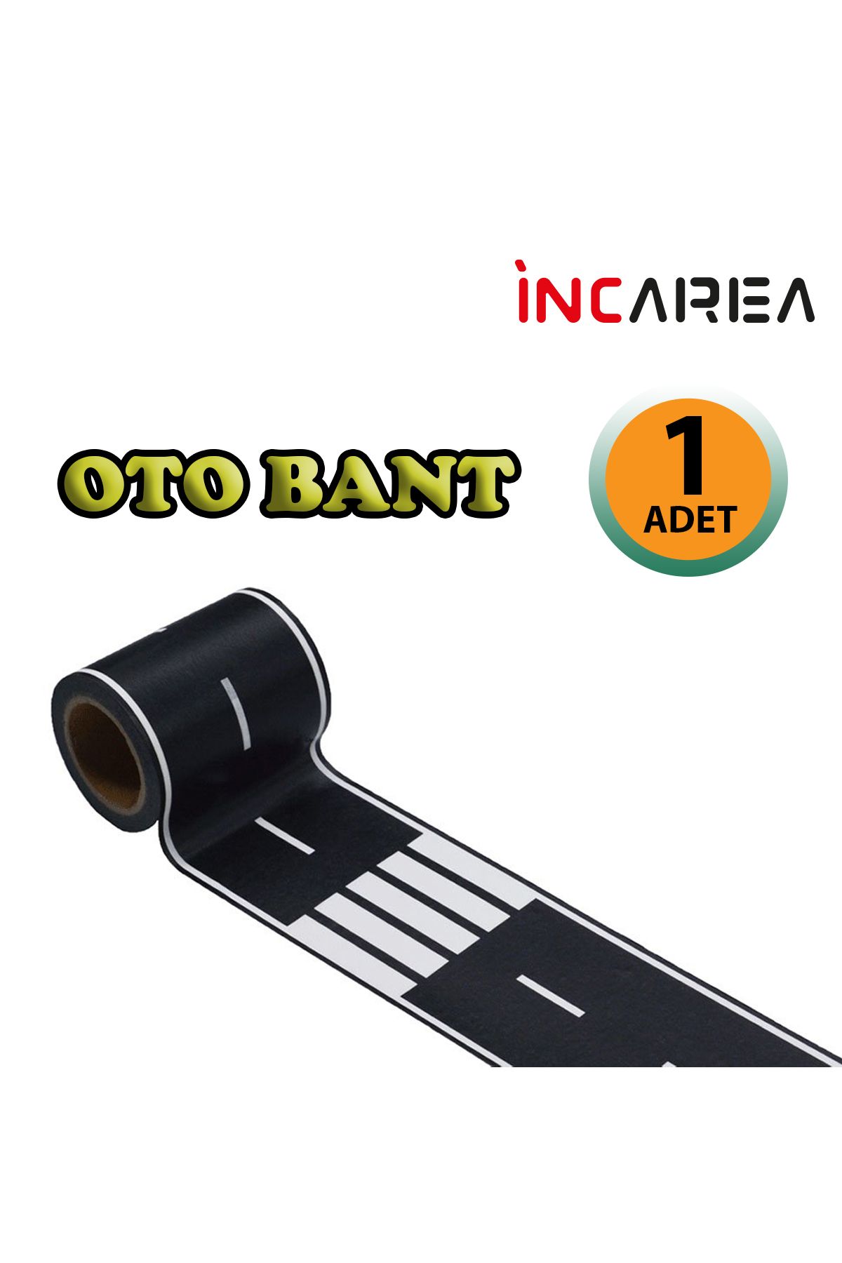 İNCAREA Otobant Eğitici Ve Eğlenceli Yol Yapım Bandı - Çocuk Trafik Bantı- Oyuncak Araba Yol Bandı