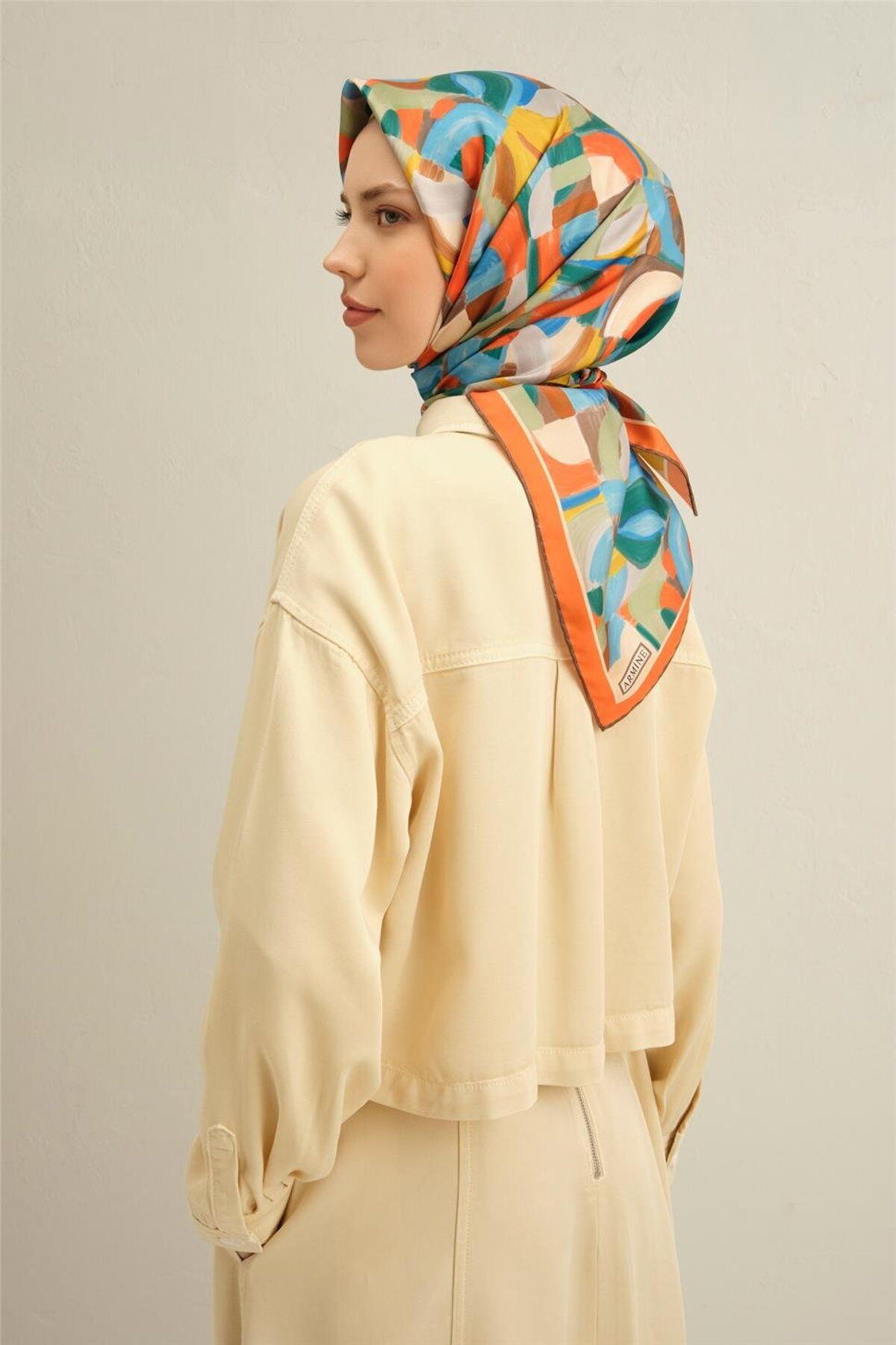 Armine Desenli Saf İpek Sura Eşarp 9329- 84