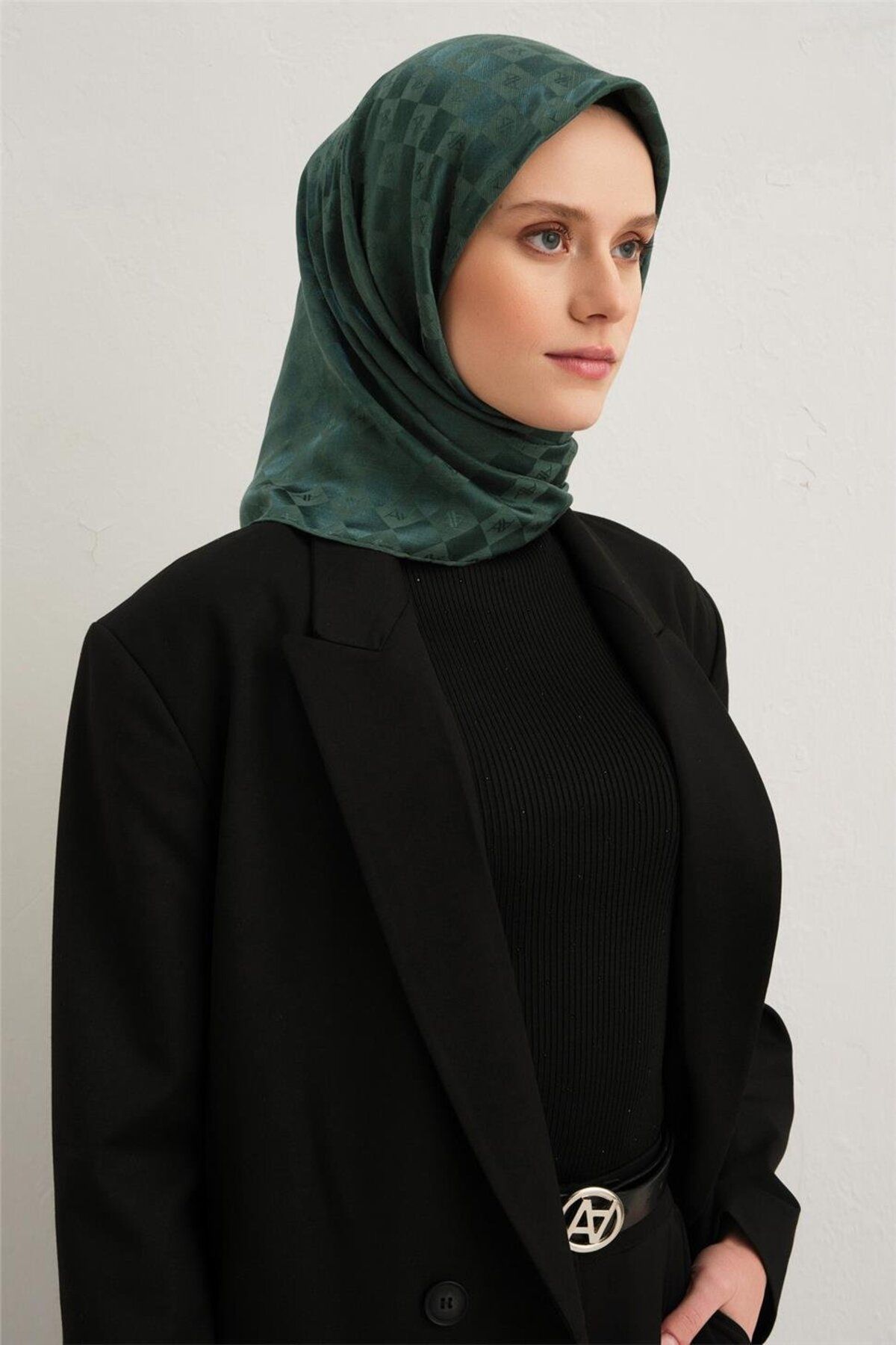 روسری سبز پنبه ژاکارد اورجینال Armine