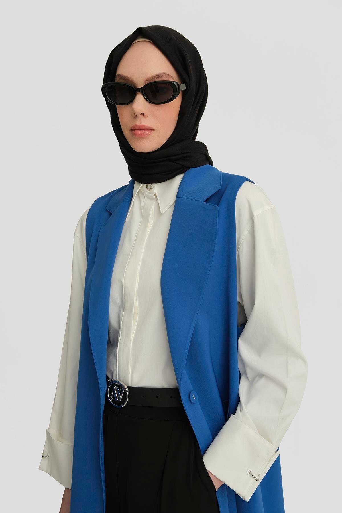 Armine-Epaulette Vest 24K4201 - Cobalt 4