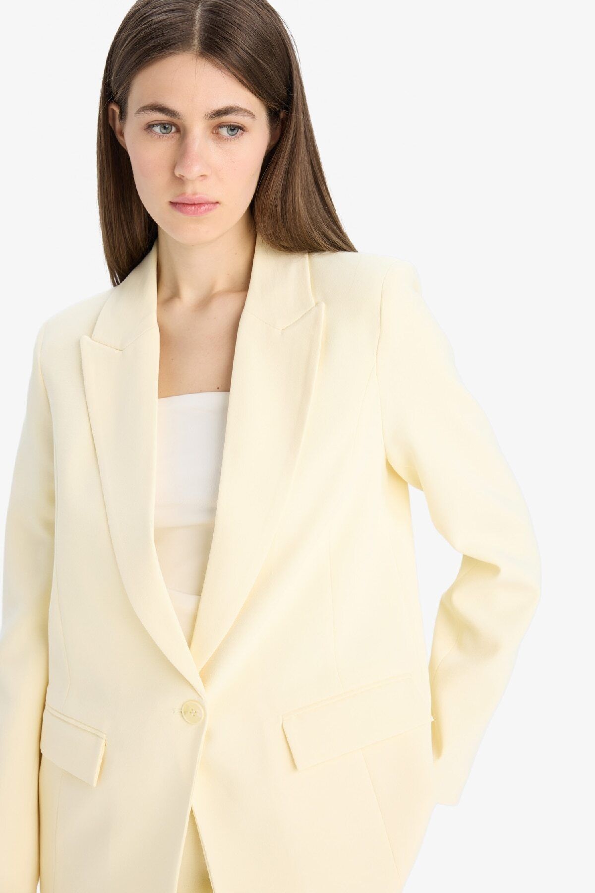 DeFacto-Oversize Wide Fit Crepe Blazer Jacket E8778Ax25Sm 4