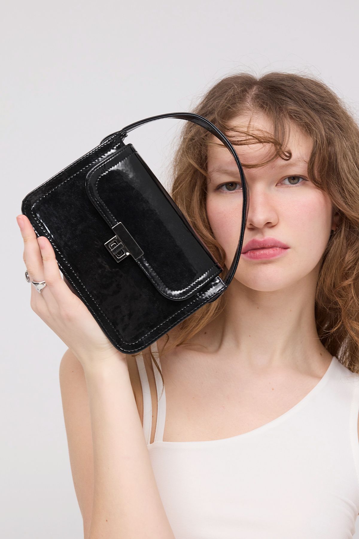 Addax-Patent Leather Hand and Shoulder Bag Ç2145 2