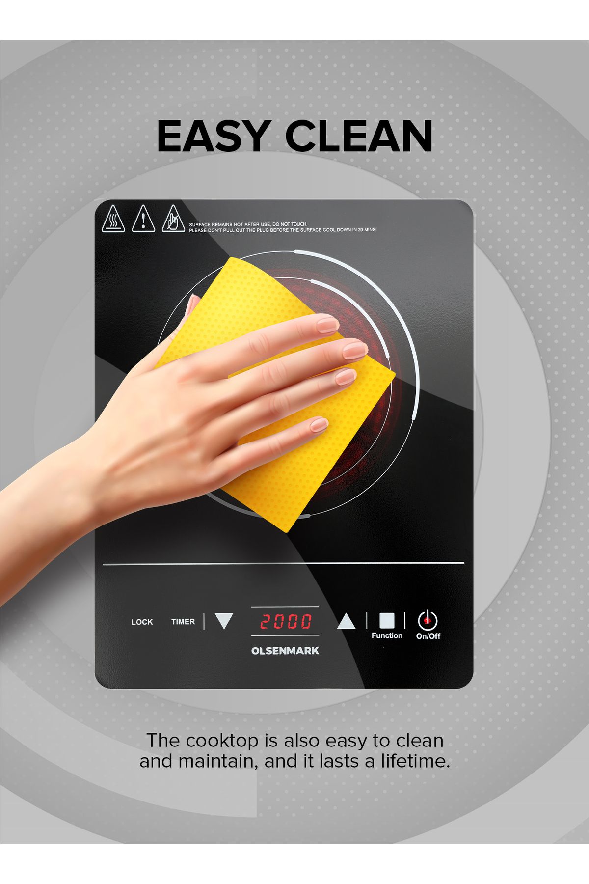 Olsenmark-Digital Induction Cooker 2000w Omic2091 Infrared Cooker Multi Stage Cooking 6