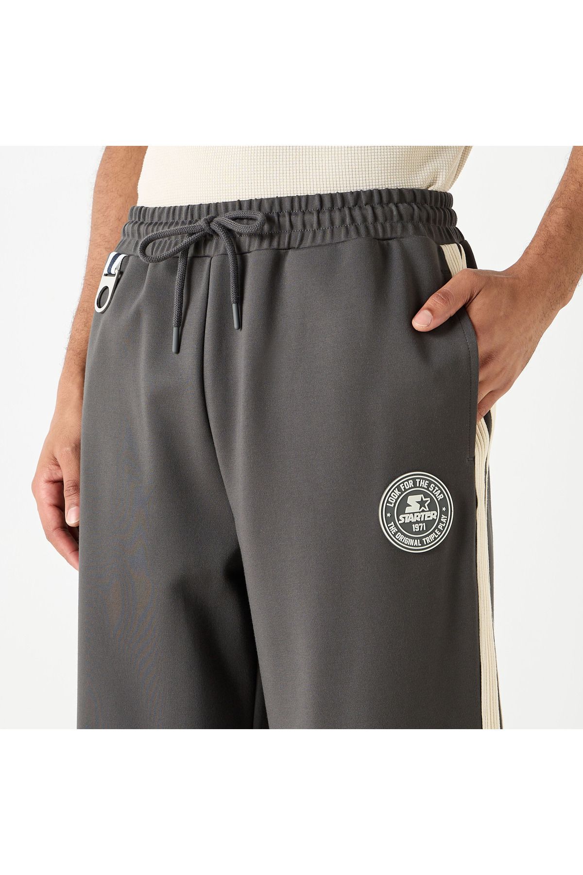 Starter-Stripe Detail Track Pants With Drawstring Closure 4