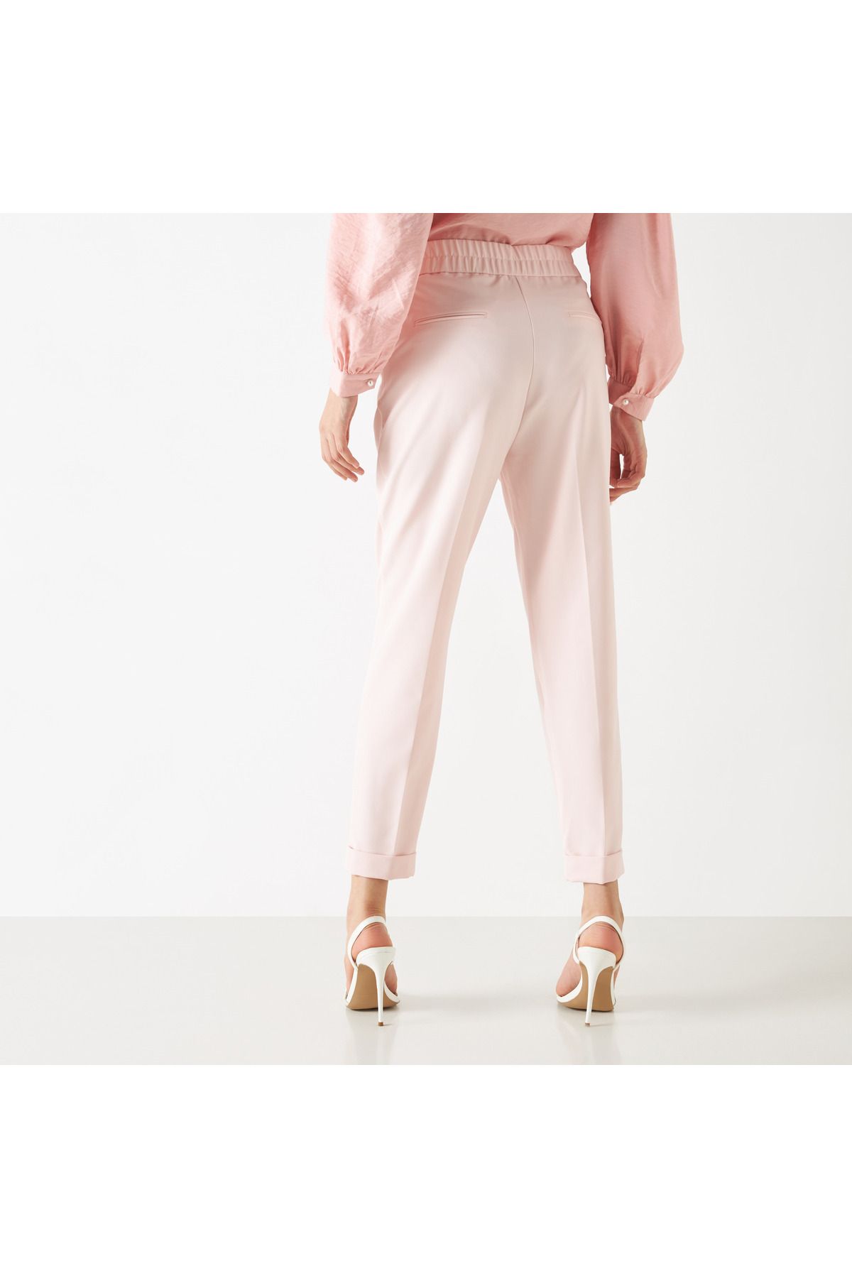 Iconic-Tapered Pants With Button Accent And Pockets 3