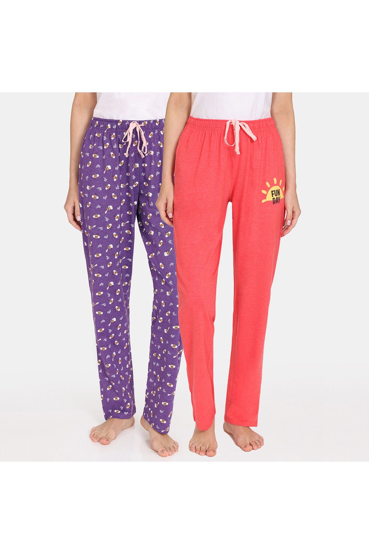 Zivame-Set Of 2 - Printed Pyjamas With Drawstring Closure 1