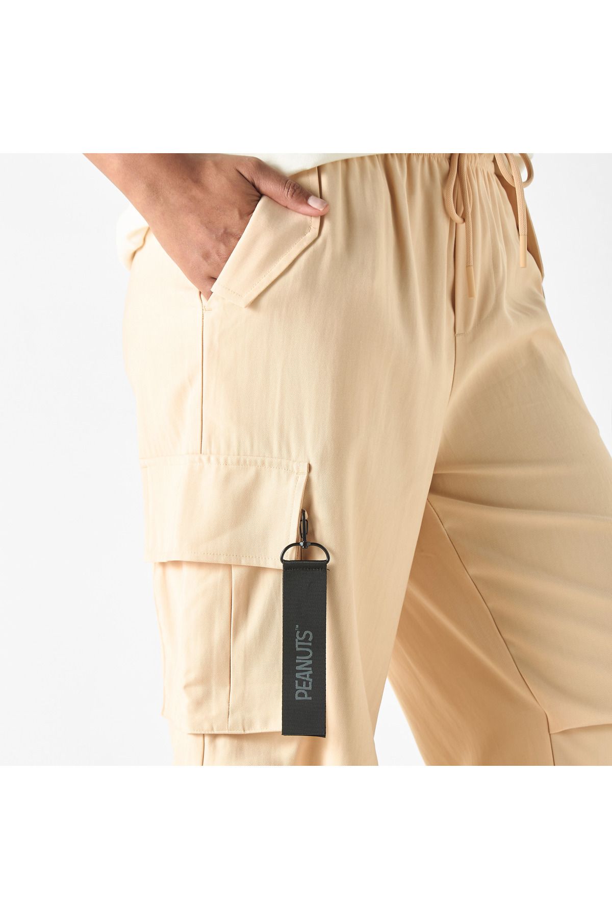 SP Characters-Peanuts Print Wide Leg Pants With Drawstring Closure And Pockets 4