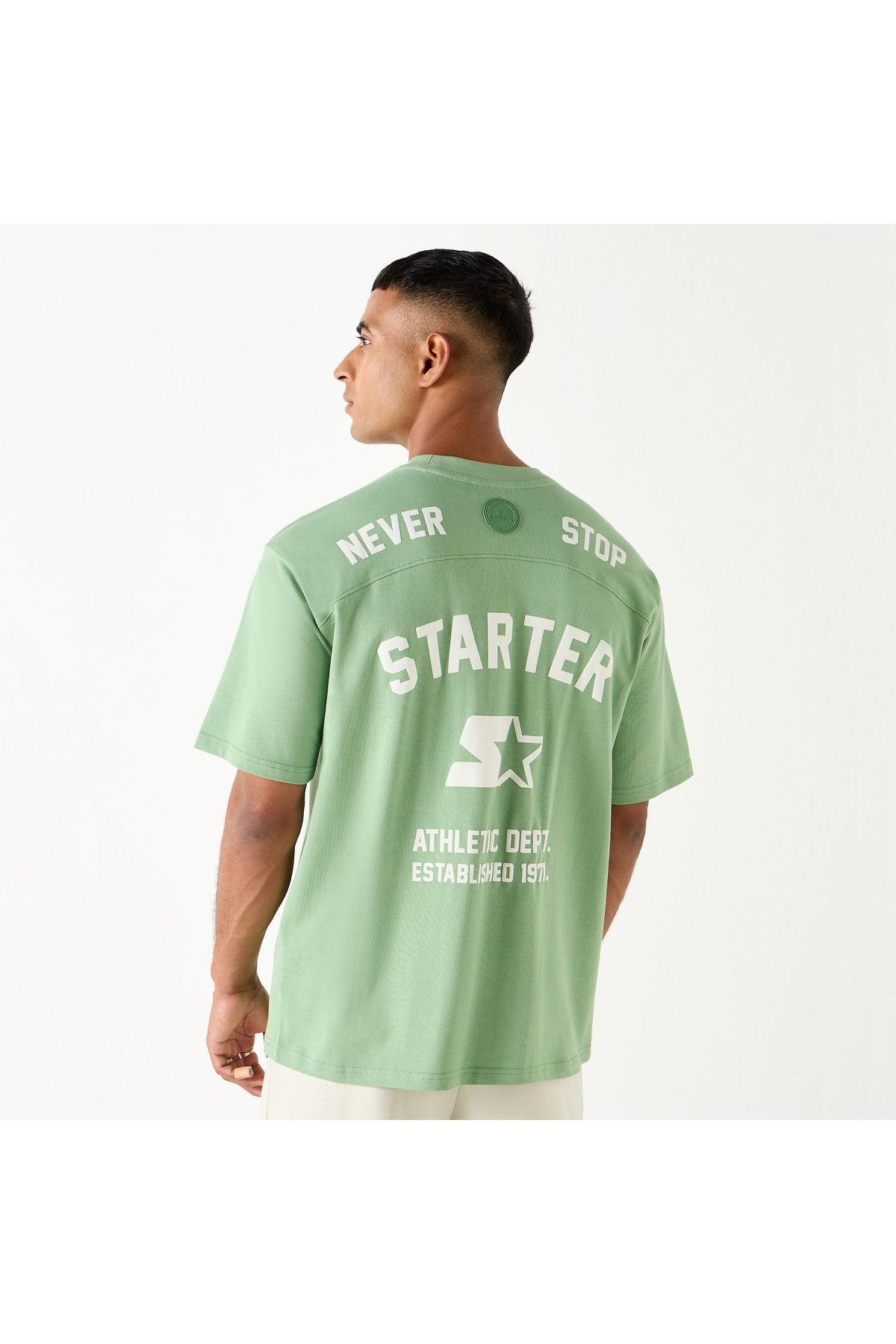 Starter-Logo Print Crew Neck T-shirt With Short Sleeves 1