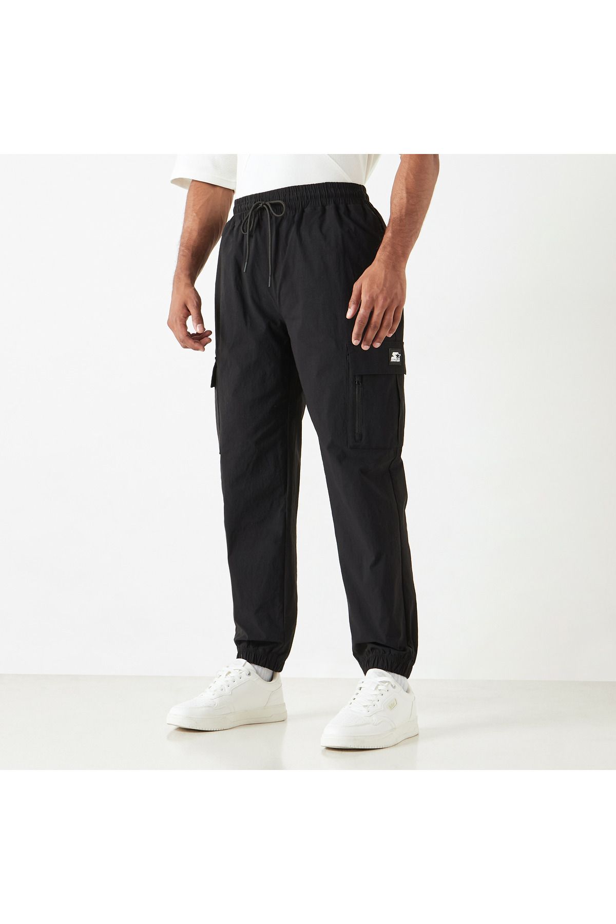Starter-Solid Regular Fit Cargo Joggers With Flexi Waist And Pockets 1