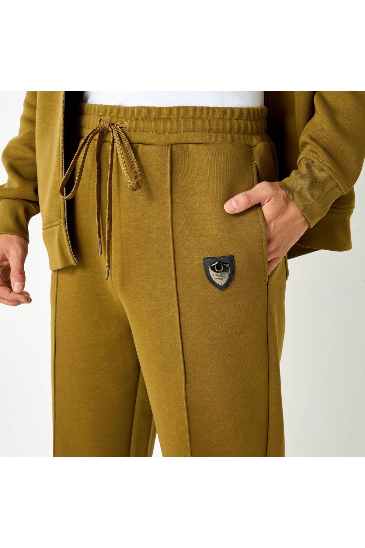 Emperor-Solid Track Pants With Drawstring Closure And Pockets 4
