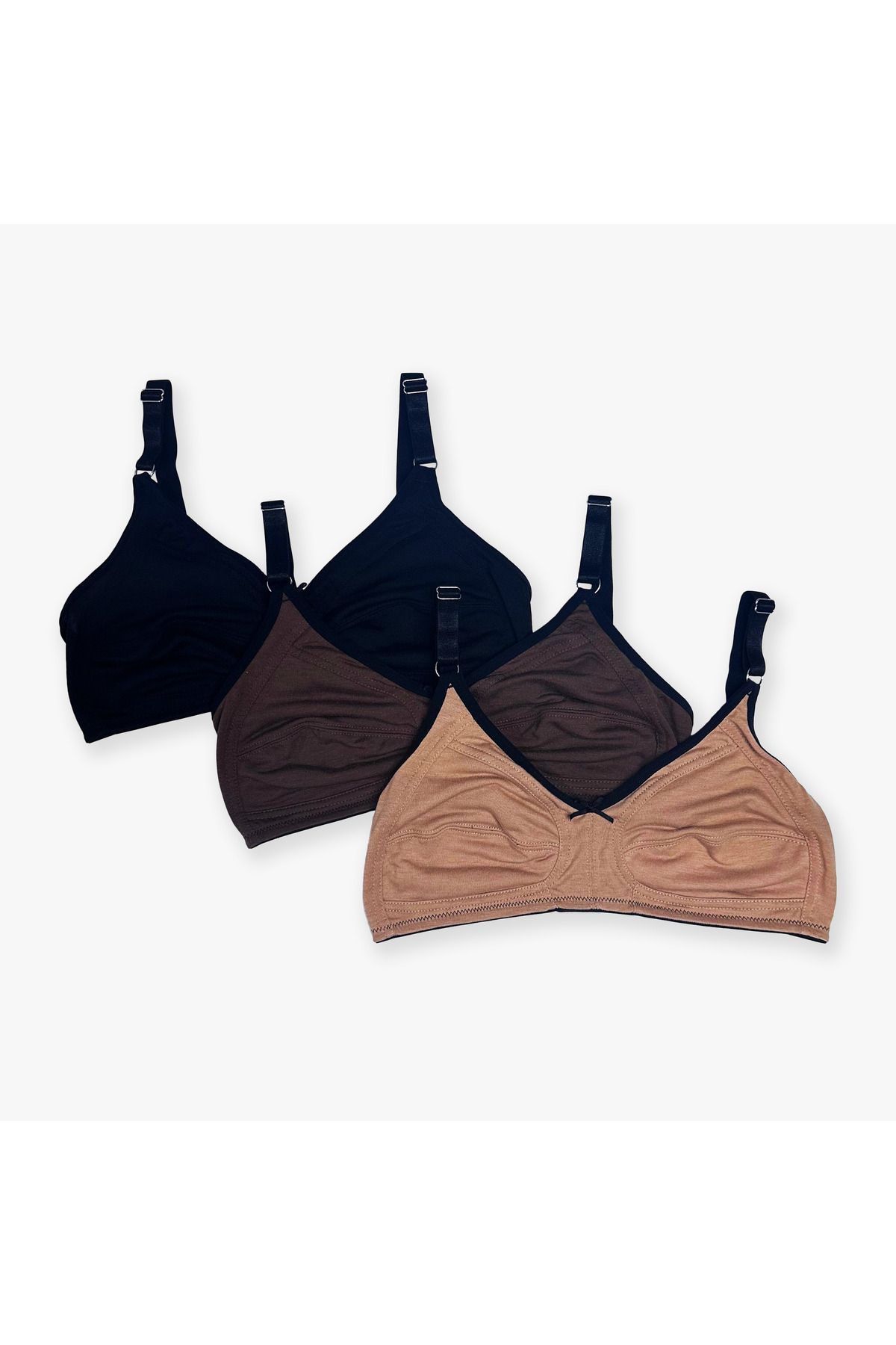 Aadaraya-Set Of 3 - Assorted A-frame Bra With Hook And Eye Closure 4