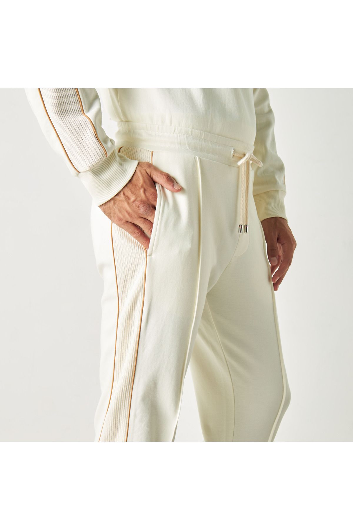 Iconic-Textured Panel Detail Joggers With Elasticated Drawstring 4