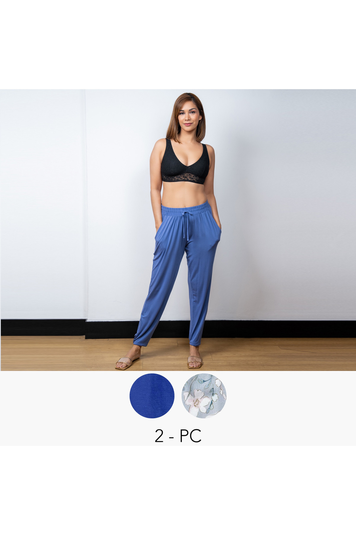 Aadaraya-Set Of 2 - Assorted Pyjamas With Pockets And Drawstring Closure 1
