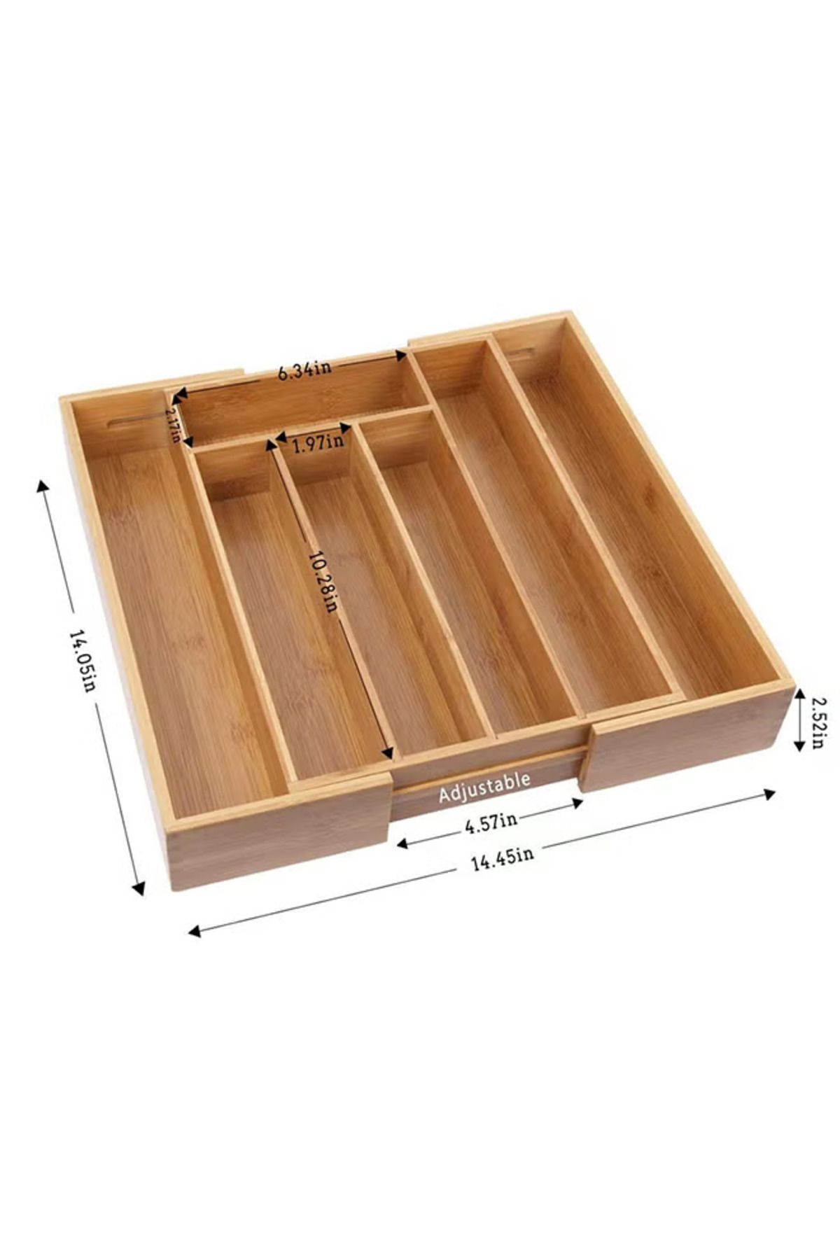 COOYA-Expandable Kitchen Drawer Organizer with Adjustable Grid Partitions for Cutlery Storage,39x36x5cm 3