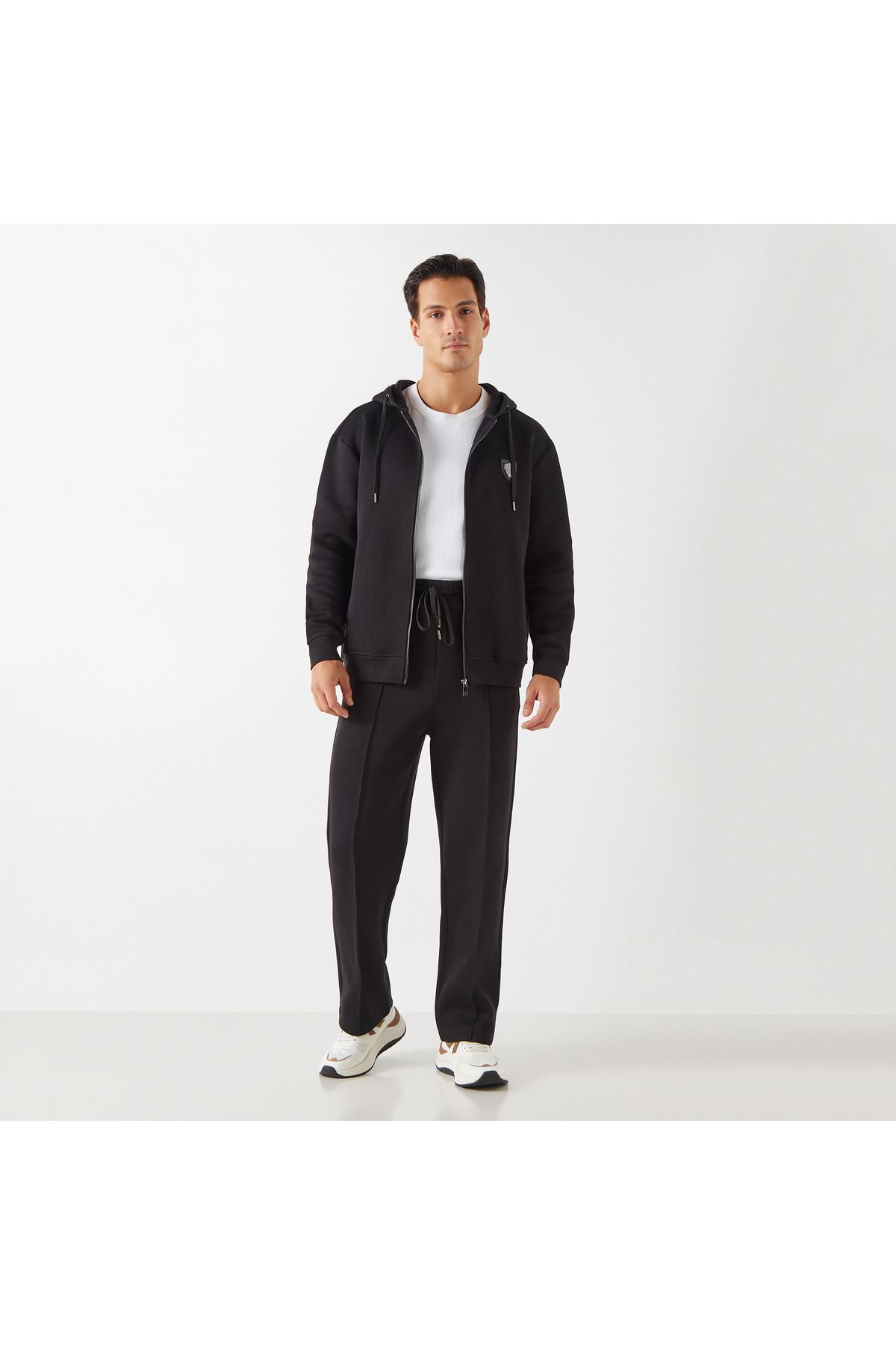 Emperor-Solid Track Pants With Drawstring Closure And Pockets 2