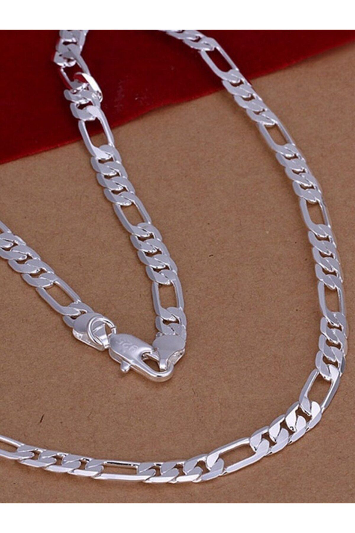 Choice-45cm 6mm Flat Chain Silver Color Solid Necklace Fashion Jewelry Women Men Wholesale High Quality Wed 8