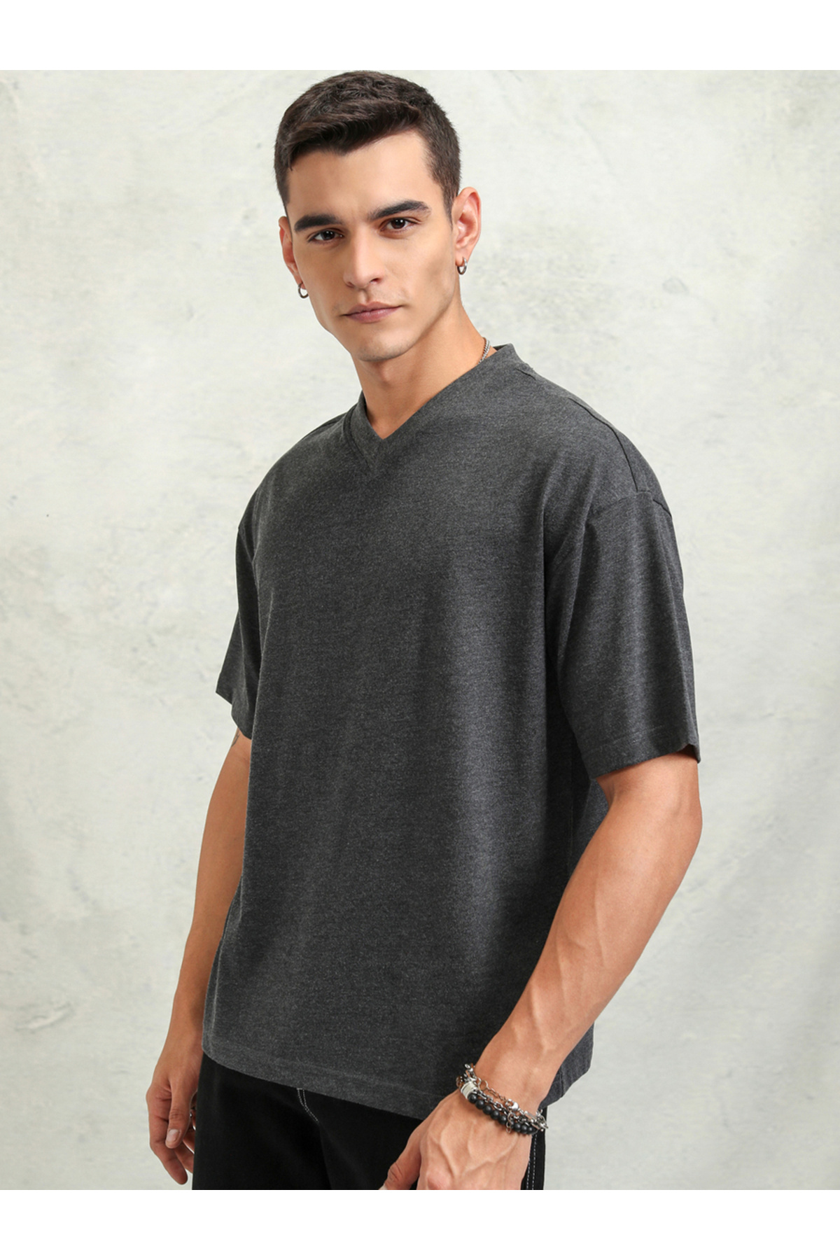 Highlander By Styli-Solid Regular Fit V-Neck T-Shirt 4
