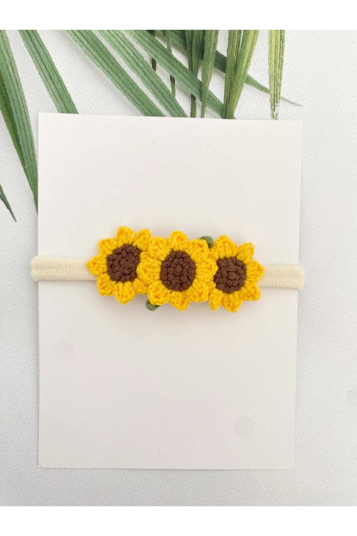 Kadın Girişimciler Atölyesi-Handmade Baby Hair Band - Sunflower Symphony Bandana 6