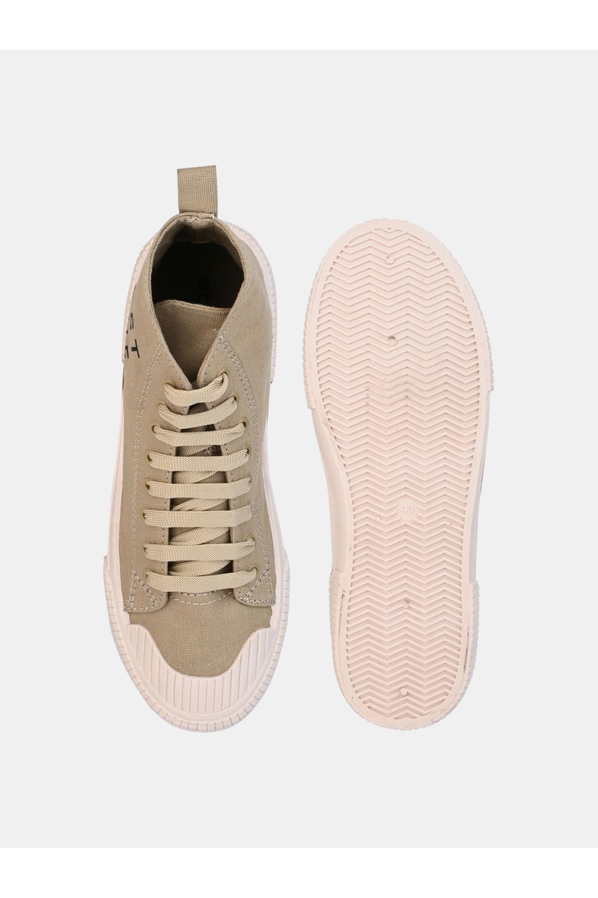 Styli-High Top Slogan Print Casual Canvas Shoes 6
