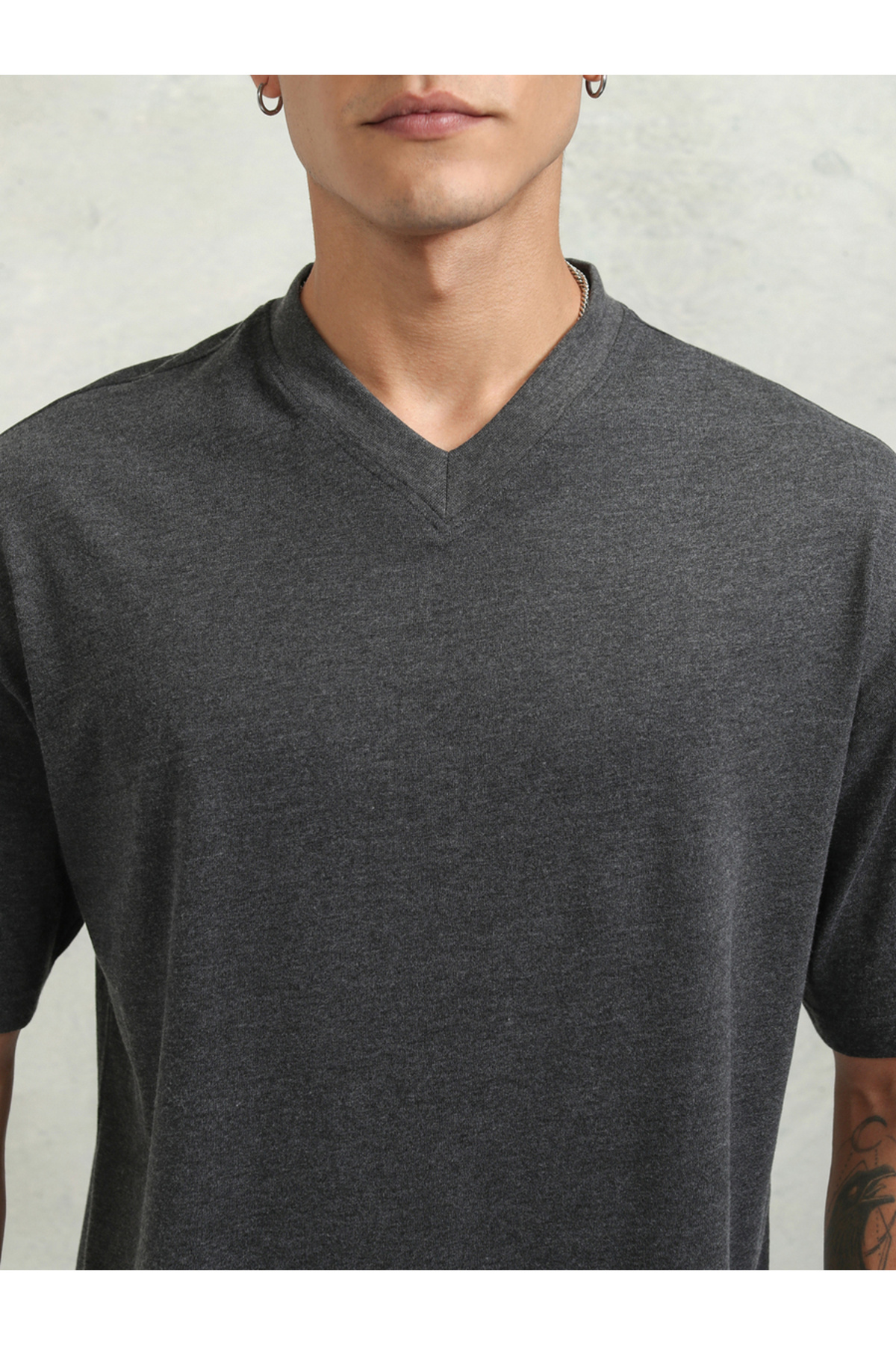 Highlander By Styli-Solid Regular Fit V-Neck T-Shirt 5