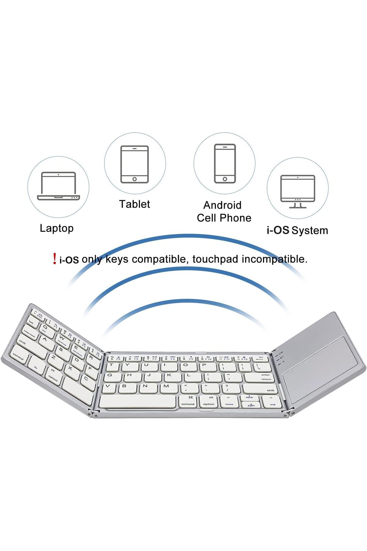 fulina-Foldable Bluetooth Keyboard,with Touchpad,Rechargeable Portable Wireless Keyboard,for PC Tablet 5