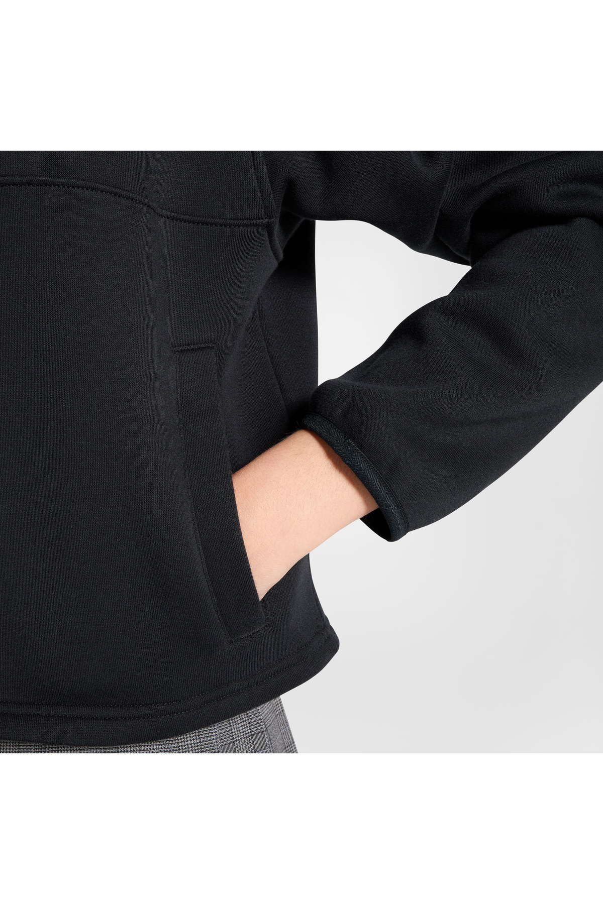 Converse Classic Kadın Yarım Fermuarlı Siyah Sweatshirt görsel 4