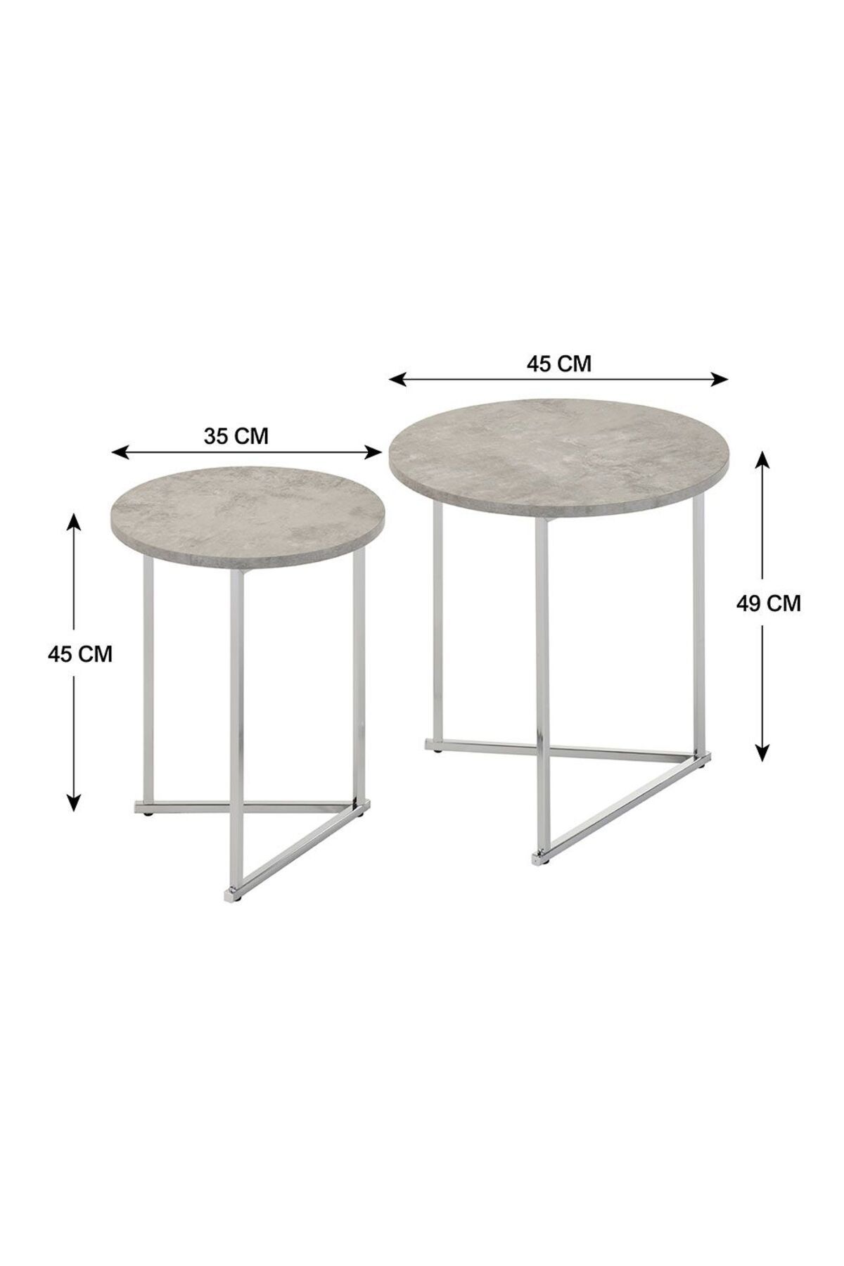 Danube Home-Mesen Nesting Table Set of 2  L45xW45xH49cm - Grey 3