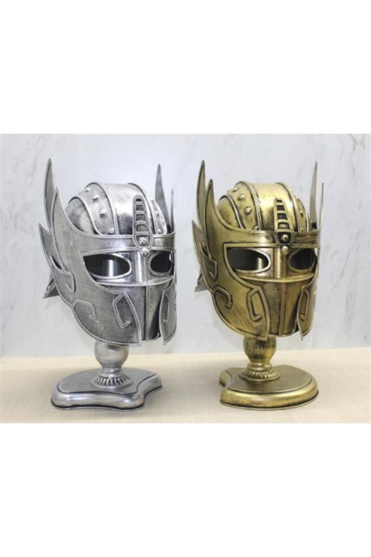 Mu Art Ahşap Metal Dekoratif Miğfer Model 3