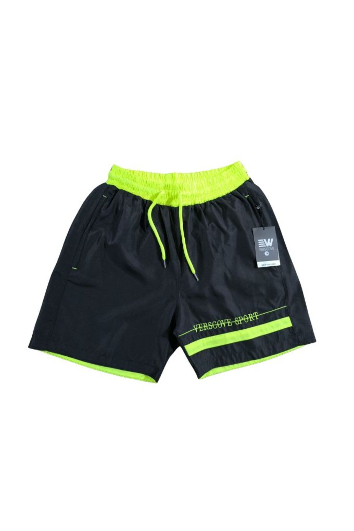 VERSCOVE-Swim Shorts Large Size Micro Fabric Zip Pockets Lining Mesh Pool Shorts 1