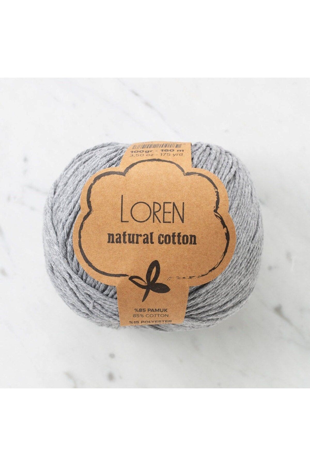 Genel Markalar Loren Natural Cotton Gri El Örgü İpi - R079 - 33925