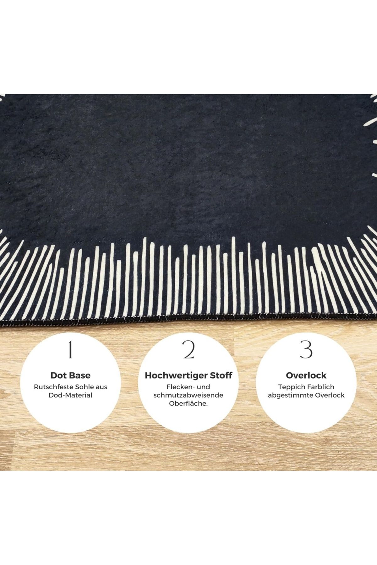 miqna-2-tlg. rutschfeste Badteppich Set, waschbar (60x100 & 50x60 cm) 6