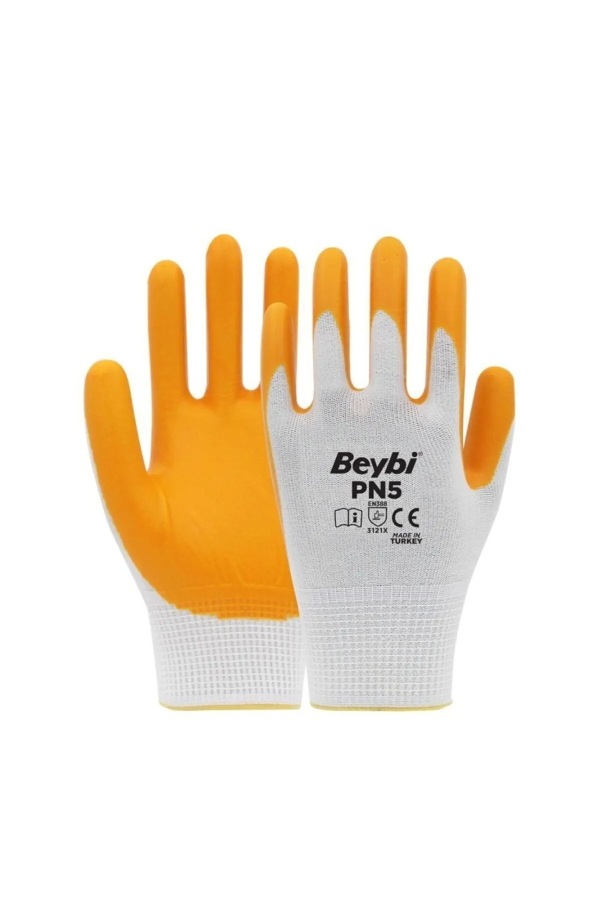 Beybi Pn5 Polyester Örme Nitril Kaplı Sarı Iş Eldiveni