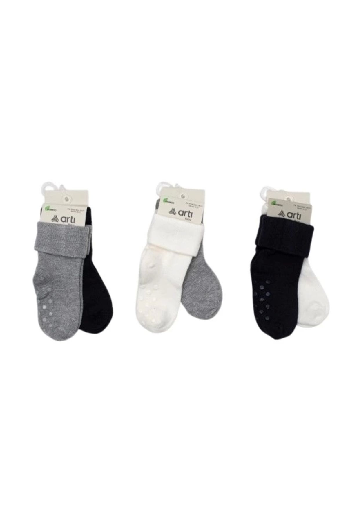 Katamino-Ongun 2-Piece Men's Modal Baby Socks with Abs K44092 Mixed Color 4