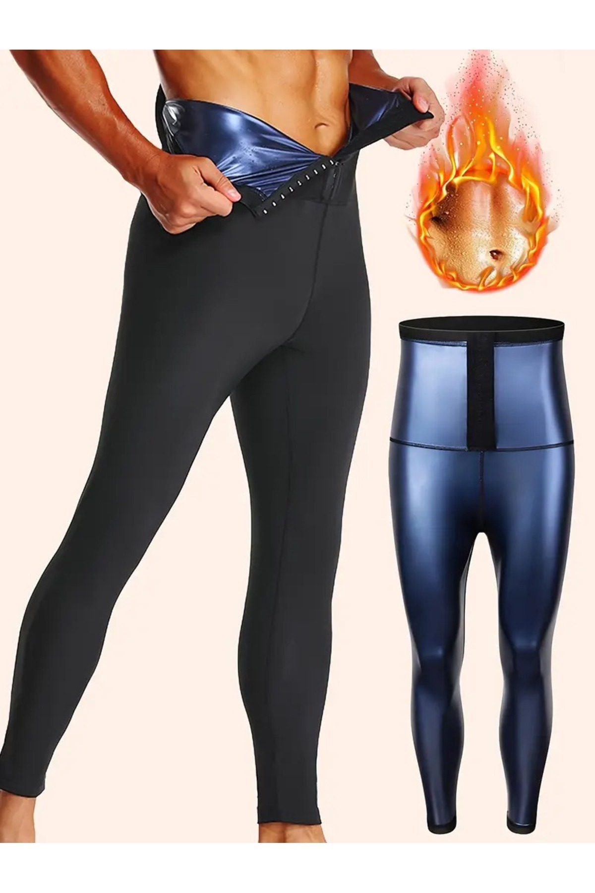 SWEAT FAST Unisex Yüksek Bel Termal Ağraflı Tayt 3 Kademeli Termal Korse Tayt görsel 5