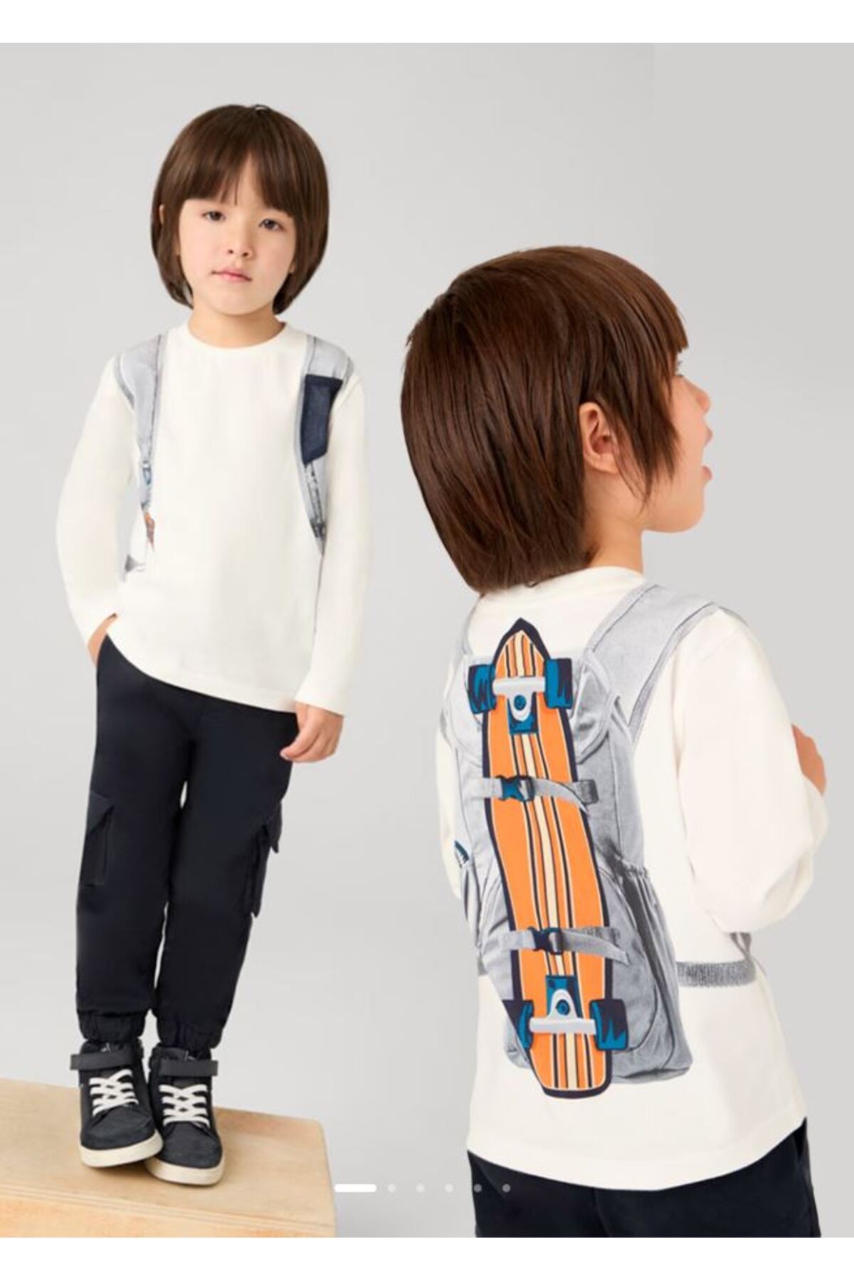 Mayoral Erkek Çocuk Sırt Çantası Baskılı Uzunkol sweatshırt 4049 fotoğrafı 2 (önizleme)