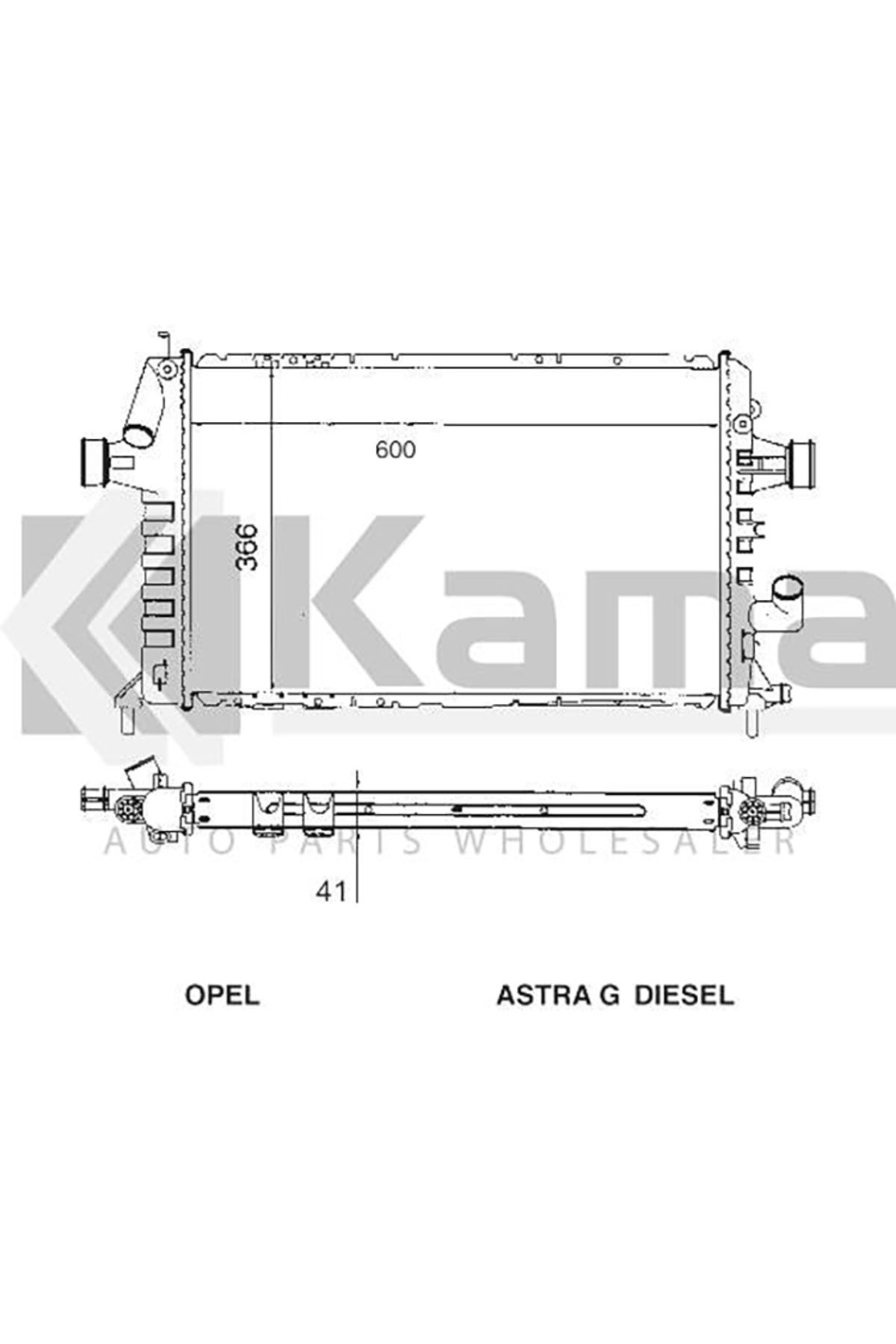 mette 1300209 SU RADYATÖRÜ (600x366x41) OPEL ASTRA-G (Y1.7DT) 00-04