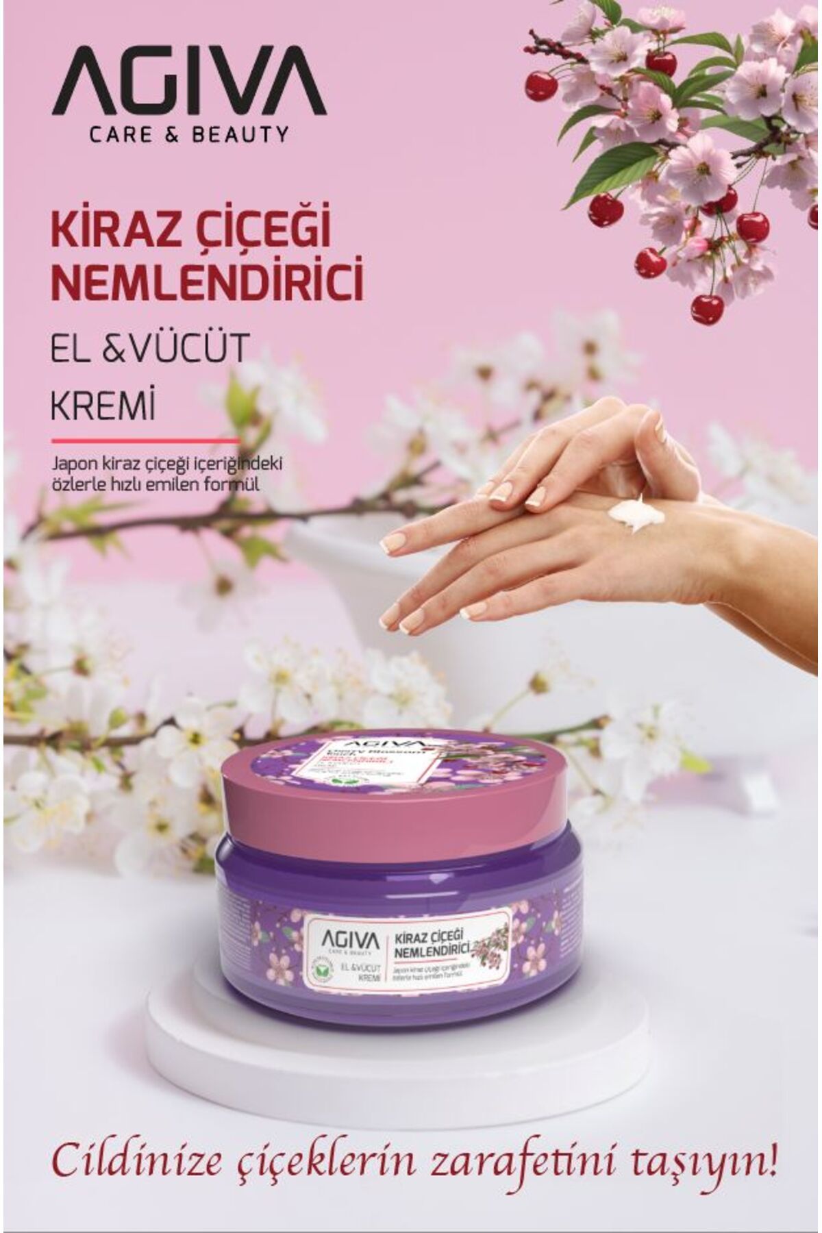 Agiva KİRAZ ÇİÇEĞİ NEMLENDİRİCİ EL VE VÜCUT KREMİ 300 ML