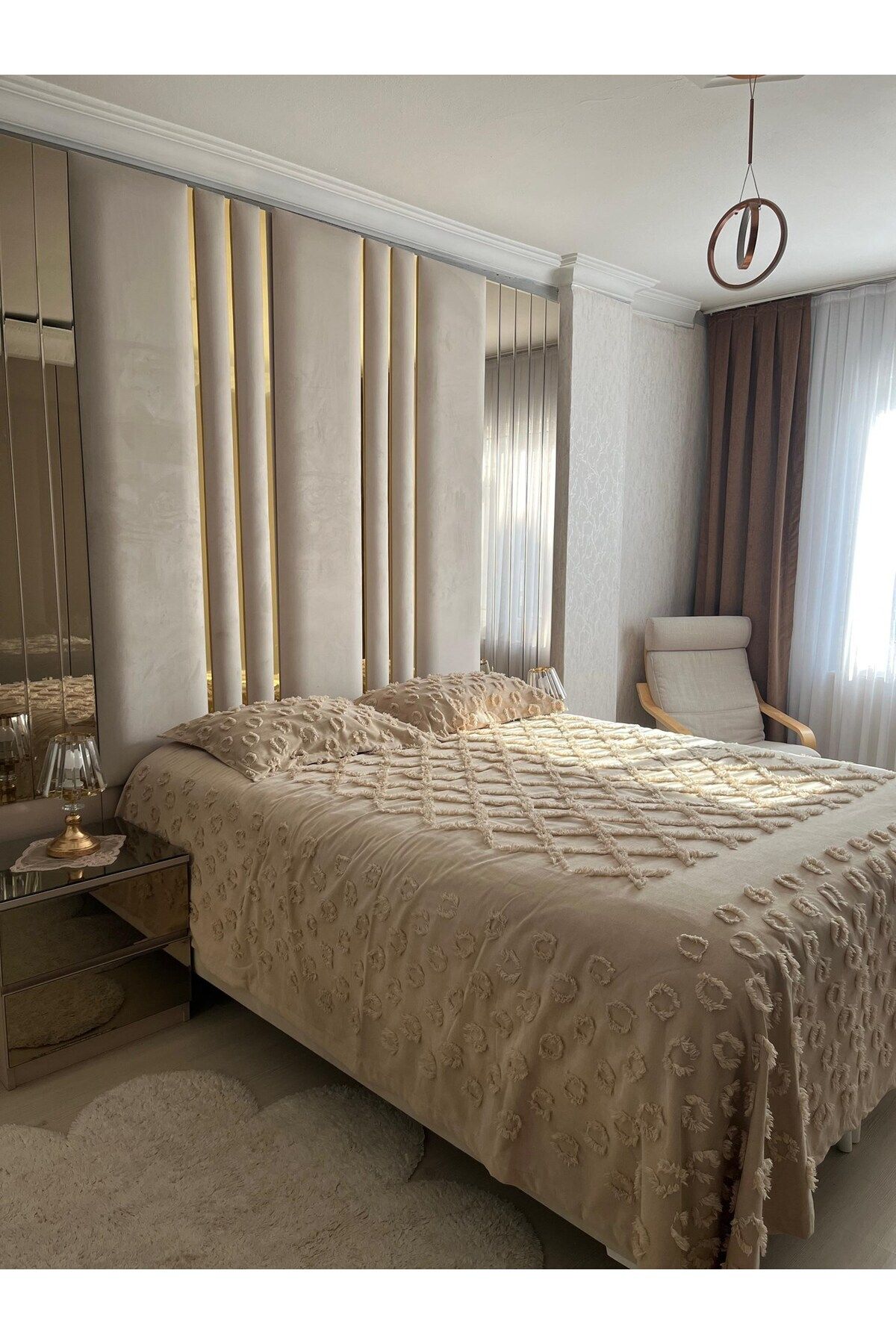 Tly Home Textiles-Palace Model 4 - Mink, Double Bedspread 5