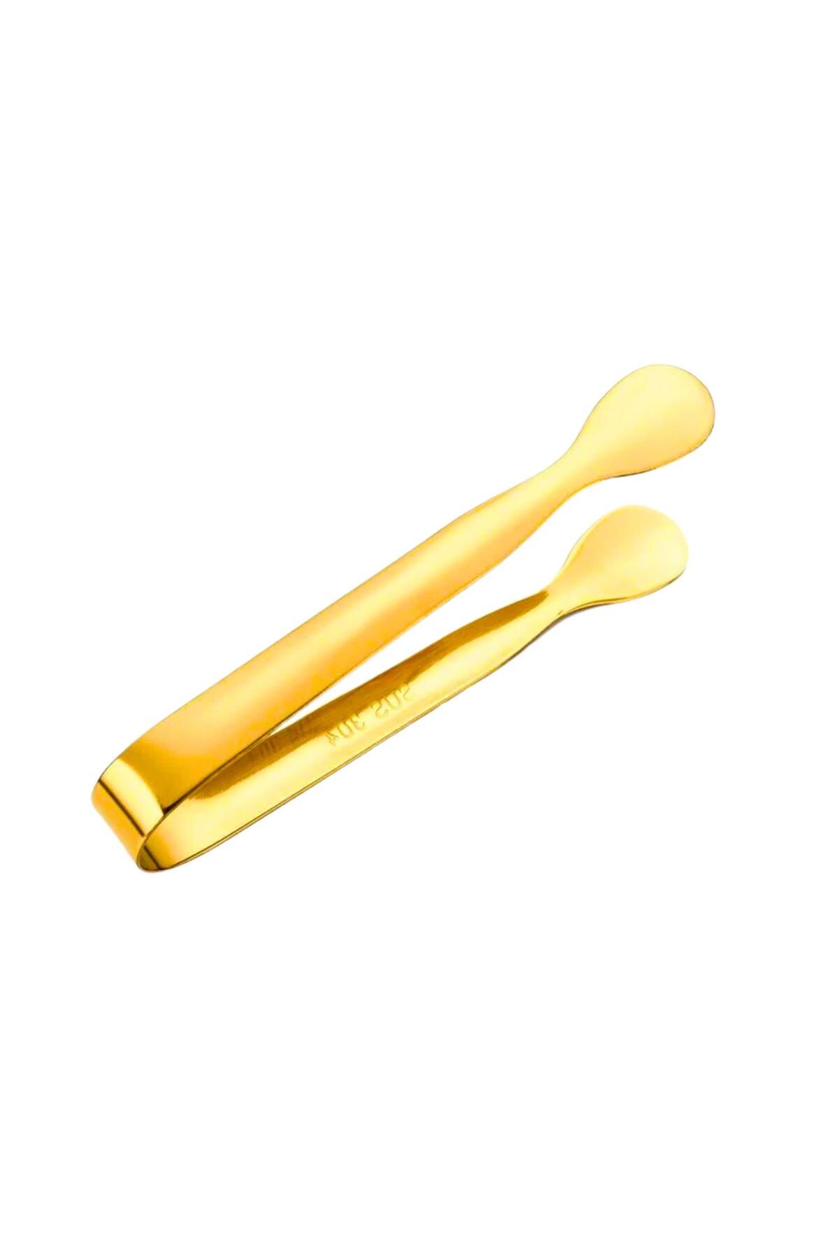 PERLOTUS-304 Steel Mini Gold 11 cm Ice and Candy Tongs 5