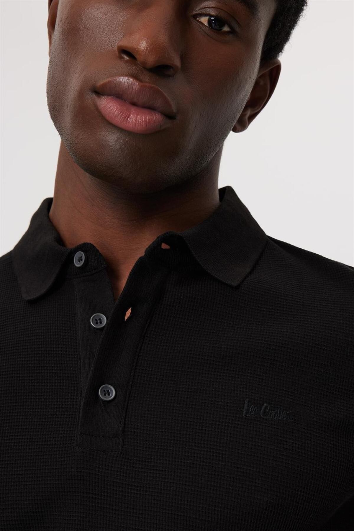 تی شرت مشکی مردانه سیاه Yaka Tylen مردانه's Polo Lee Cooper