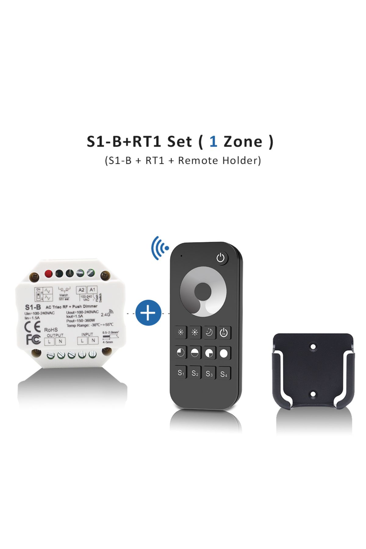 Choice-S1-B and RT1 Set MJJC LED Dimmer 220V 110V 230V AC Triac Dimmer 2.4G Wireless RF Remote Control 220 1