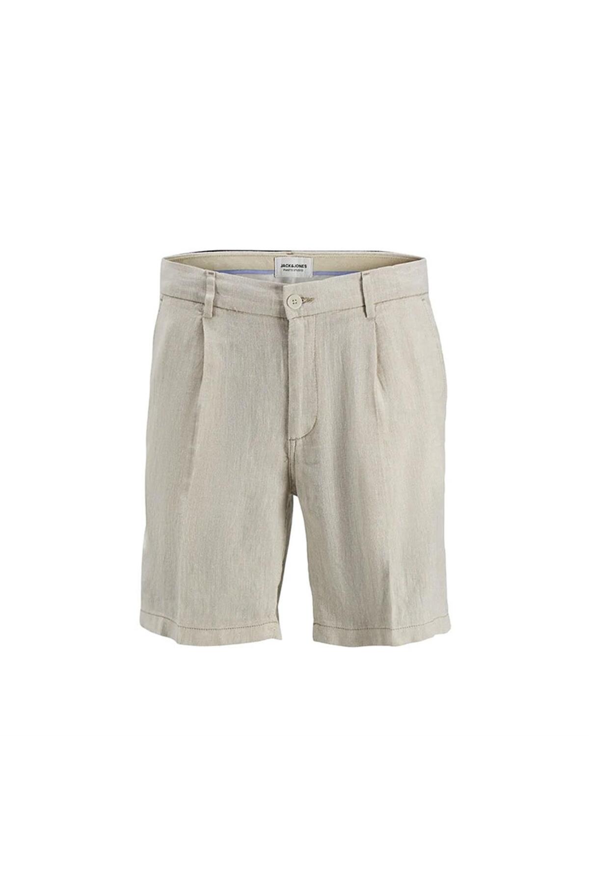 شلوارک مردانه جک اند جونز مدل Jpstace Jjcairo Linen Blend کد 12252992-Corkery Beige جک اند جونز شلوارک برمودا Jack & Jones