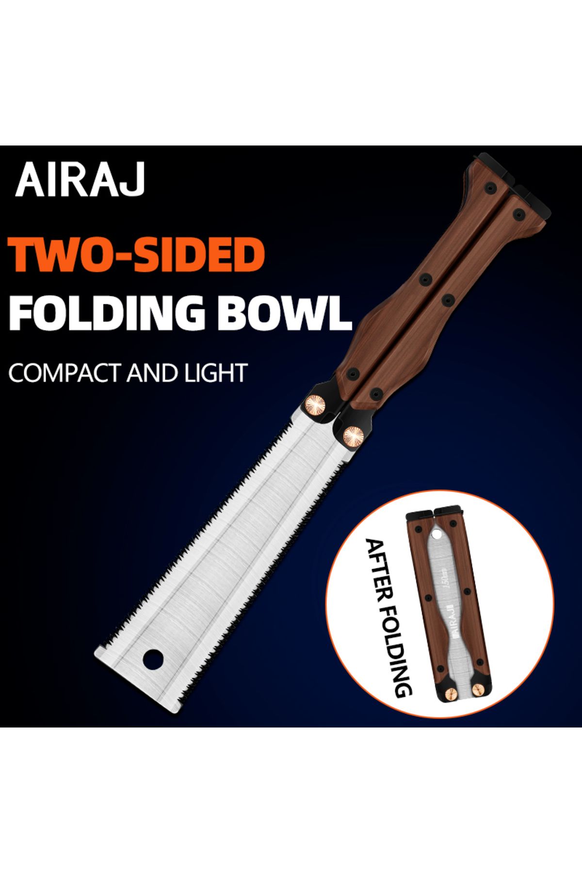 AIRAJ-New folding saw 1046 AIRAJ Folding Saw Double-Sided Gardening Pruning Saw Outdoor Camping Industrial 6