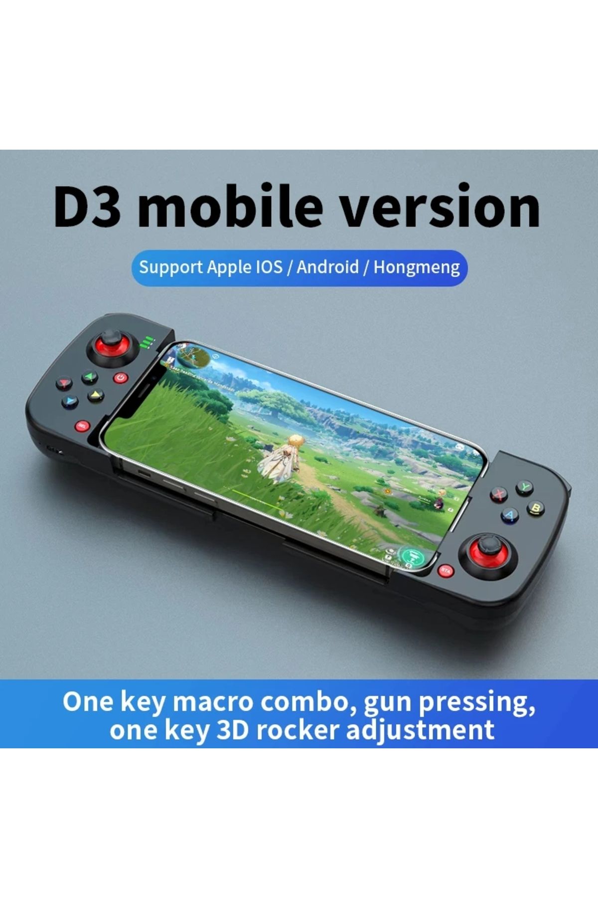 Choice-Black Stretchable Wireless Bluetooth D3 Gamepad For Mobile Phone Android Retractable Gamepad Joystic 1