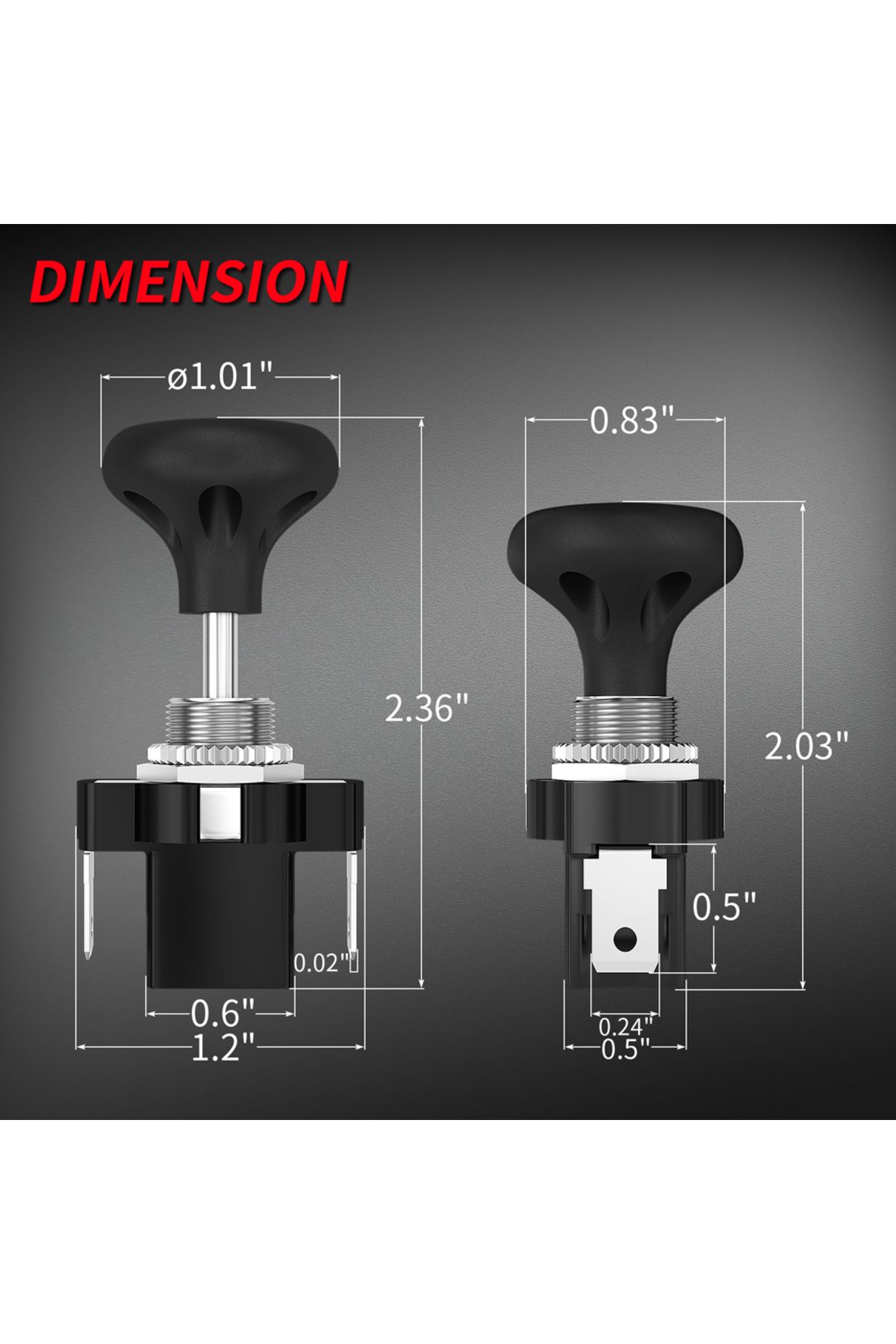 Daiertek-2pcs Golf Cart Push Pull Light Switch 12 Volt Universal Headlight Switch Button For Club... 3